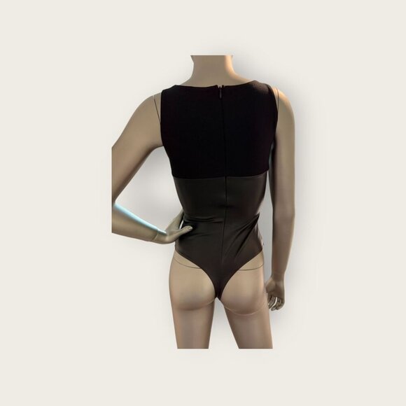 NEW Wolford Eco Vegan Leather String Bodysuit Tank Black - Picture 2 of 6